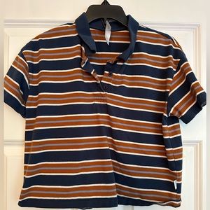 RVCA Cropped Polo Shirt size XS